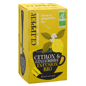 Boite de 20 Sachet Clipper infusion citron gingembre BIO 50g