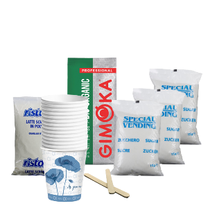 Gimoka BIO Kit 600 cafés grains + lait + sucre