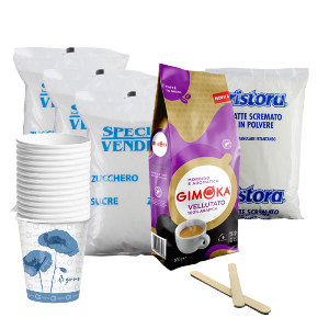 Gimoka Vellutato Kit 600 cafés grains+ lait+sucre